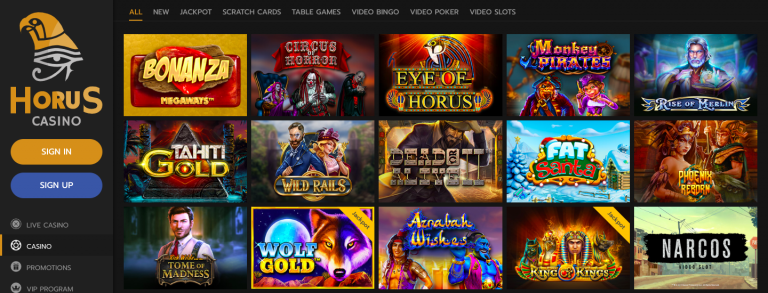 Horus Casino Games Screenshot