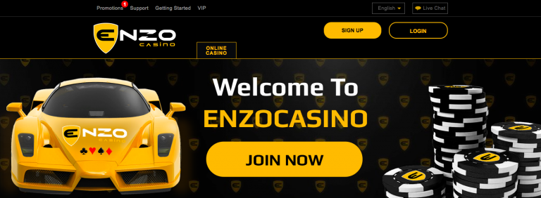 Enzo Casino Welcome Page 