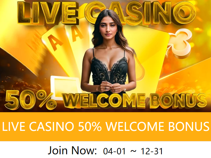 Live Casino 50% Welcome Bonus Up To ₹3000
